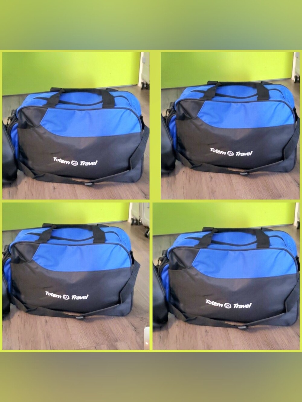 4 NEW Duffle bags,travel, gym bag men or women unisex, 20"/11"/12" Black/blue
